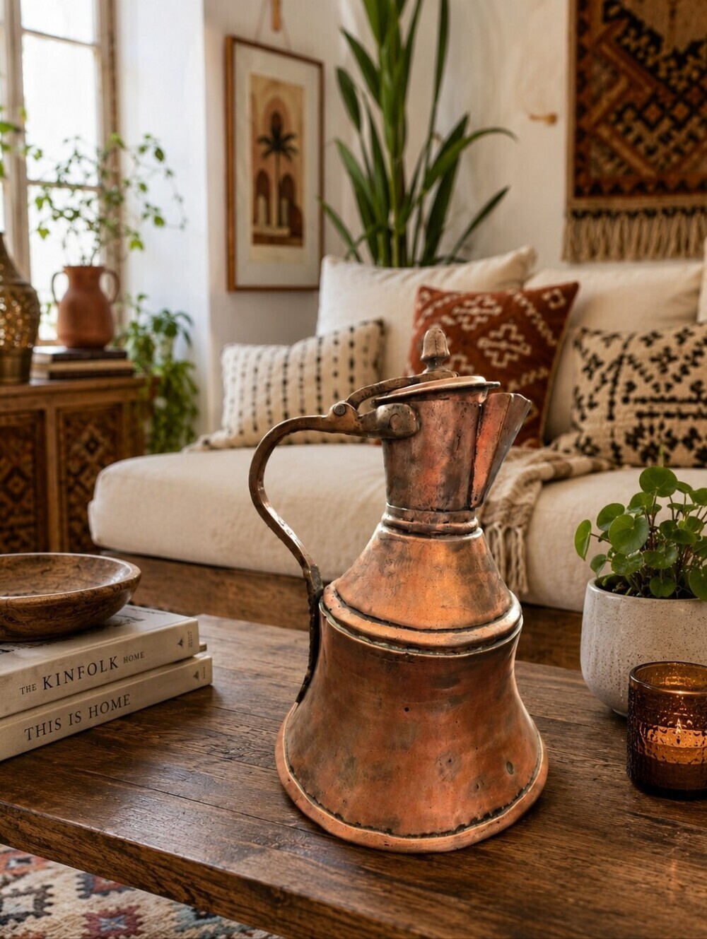 Vintage 19th Century North African Copper Ewer